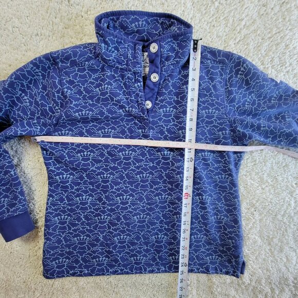 Lazy Jacks Pullover Women's Size 14 Sea Shell Print 100% Cotton High Neck - Picture 2 of 11